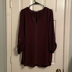 Maroon Studded Maurices Blouse